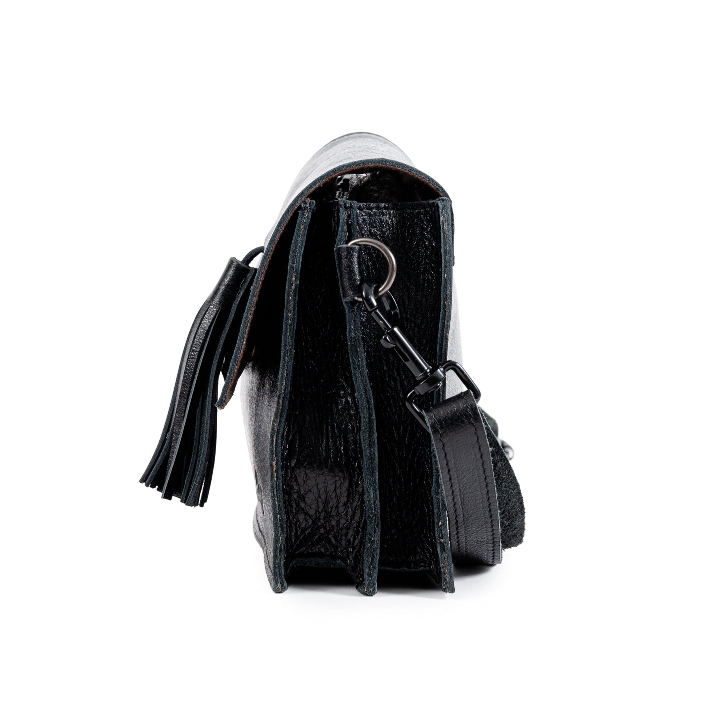 Small Tassle Buffalo Leather Sling Bag