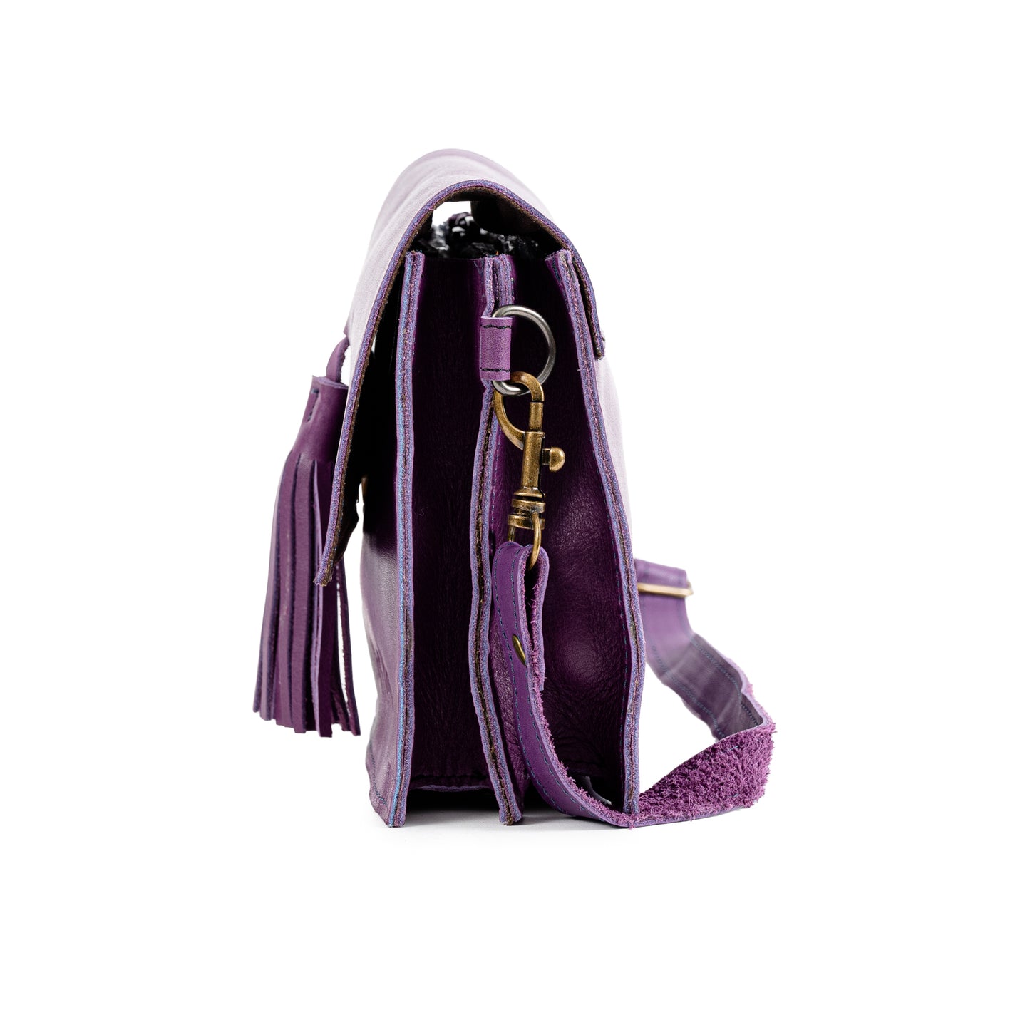 Small Tassle Buffalo Leather Sling Bag