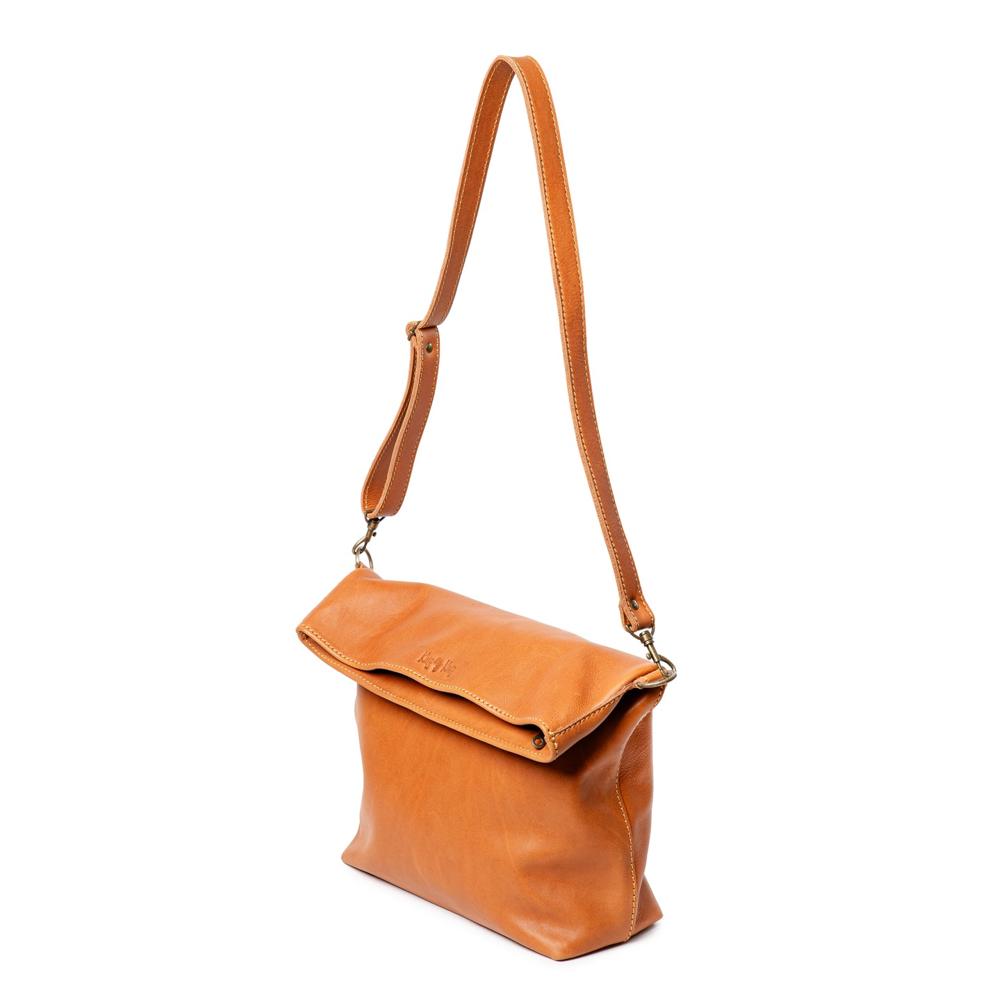 King Kong Leather Fold-over Buffalo Tote Leather Handbag