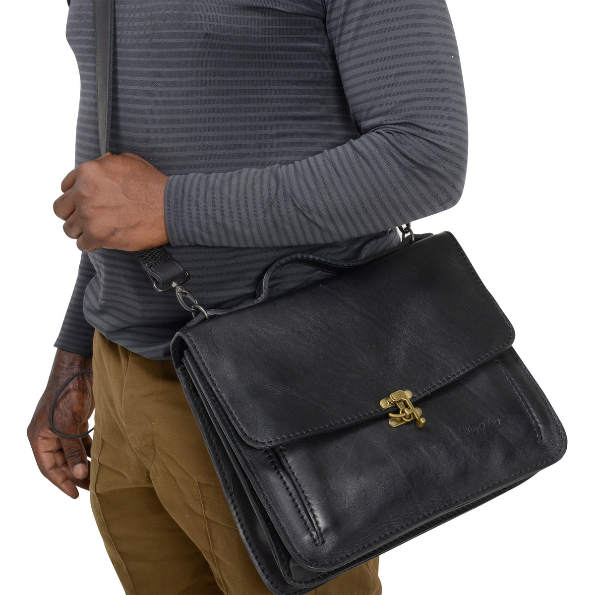 King Kong Leather 13 inch Clasp Buffalo Briefcase