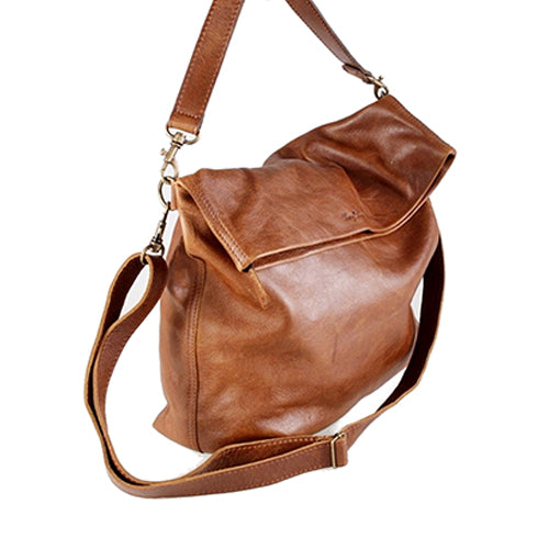 Elegant Soft Foldover Tote Handbag - kingkong-leather