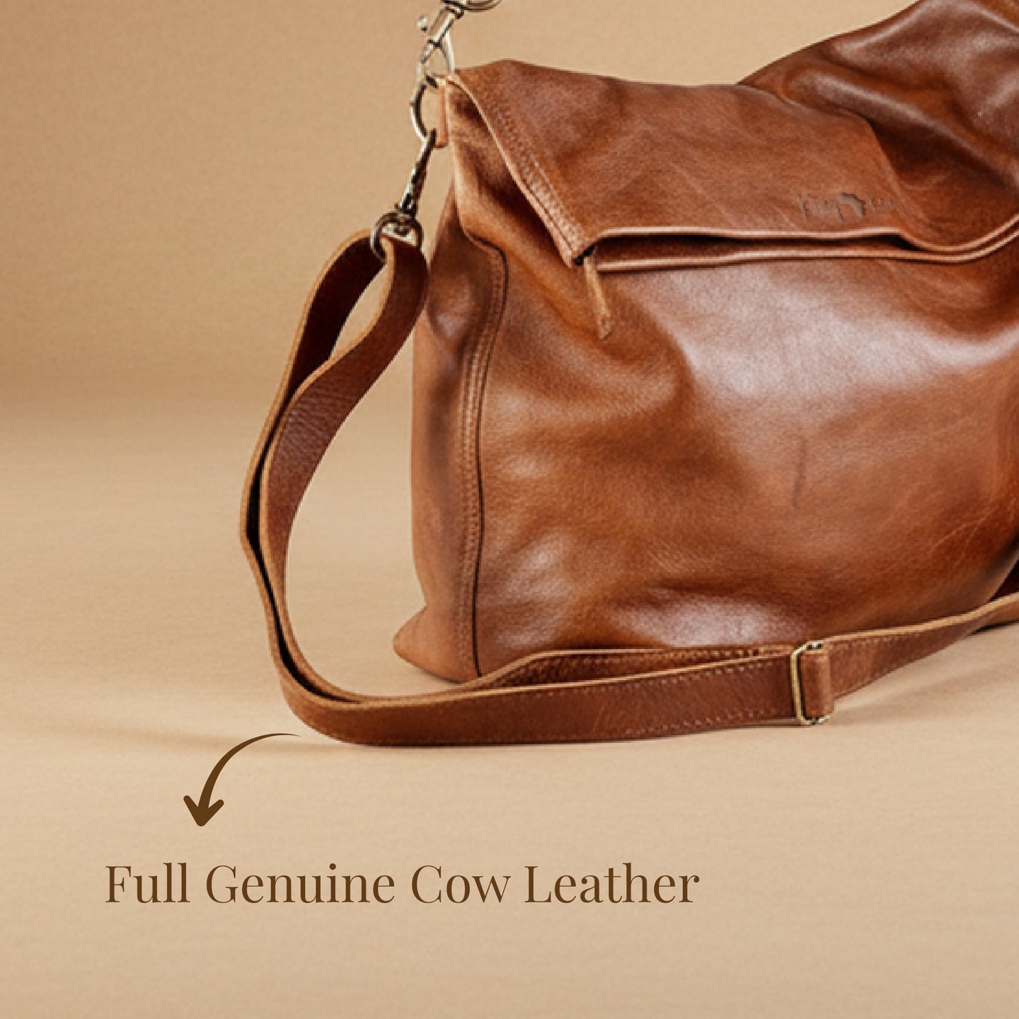 Soft Fold-over Tote Leather Handbag