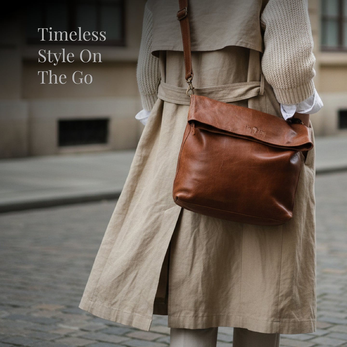 Soft Fold-over Tote Leather Handbag