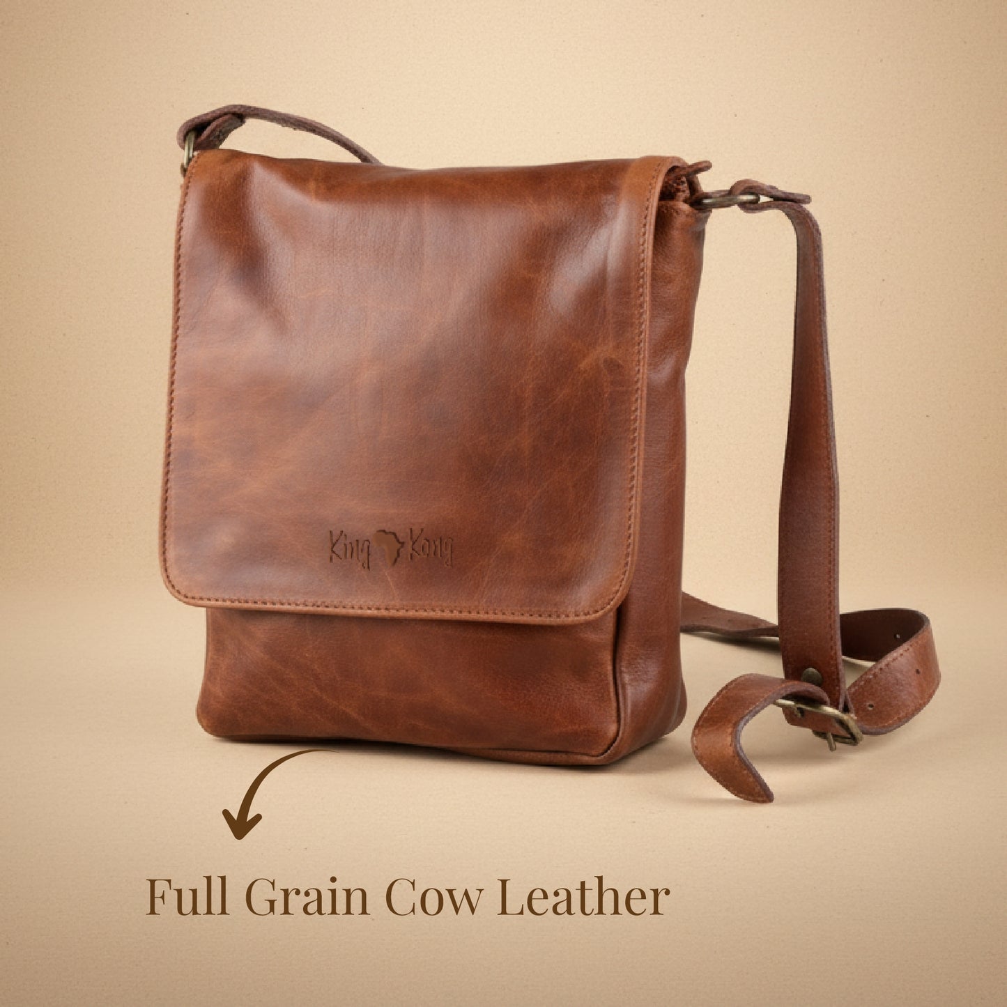 Leather 10 Inch Messenger Sling Bag