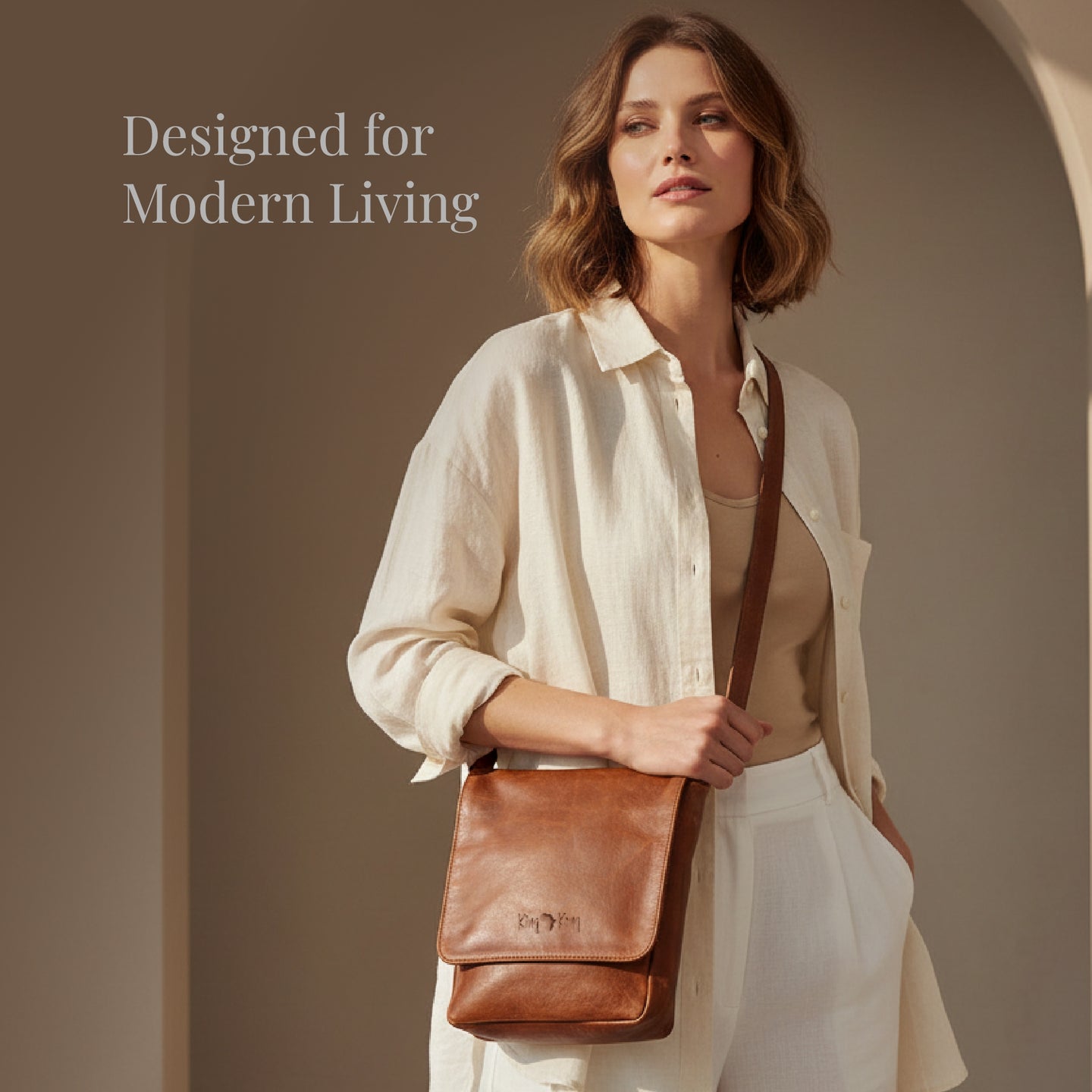 Leather 10 Inch Messenger Sling Bag
