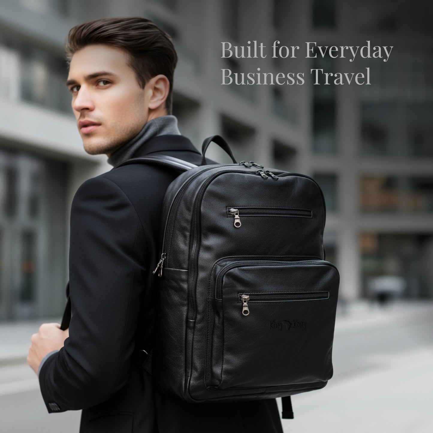 King Kong Leather soft 15 Inch Business Backpack