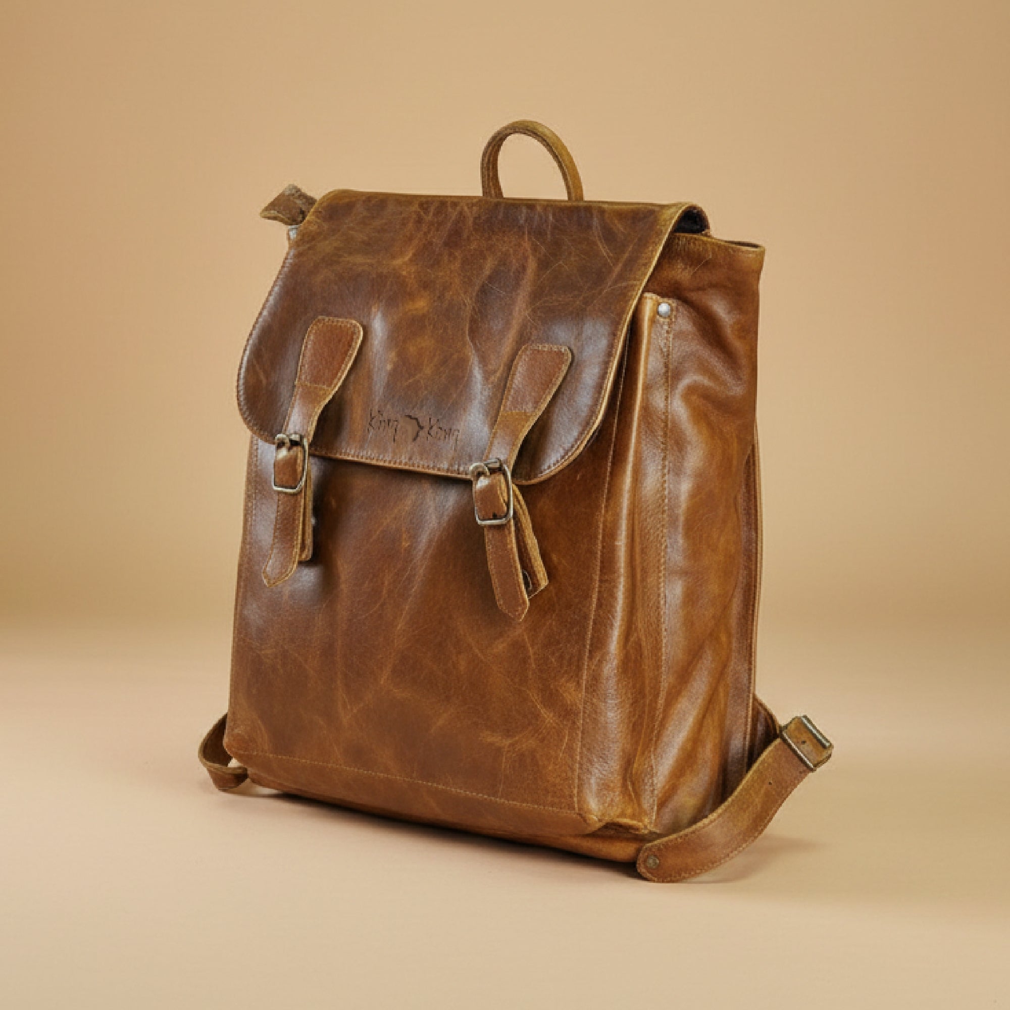 Leather 15.6 inch laptop backpack