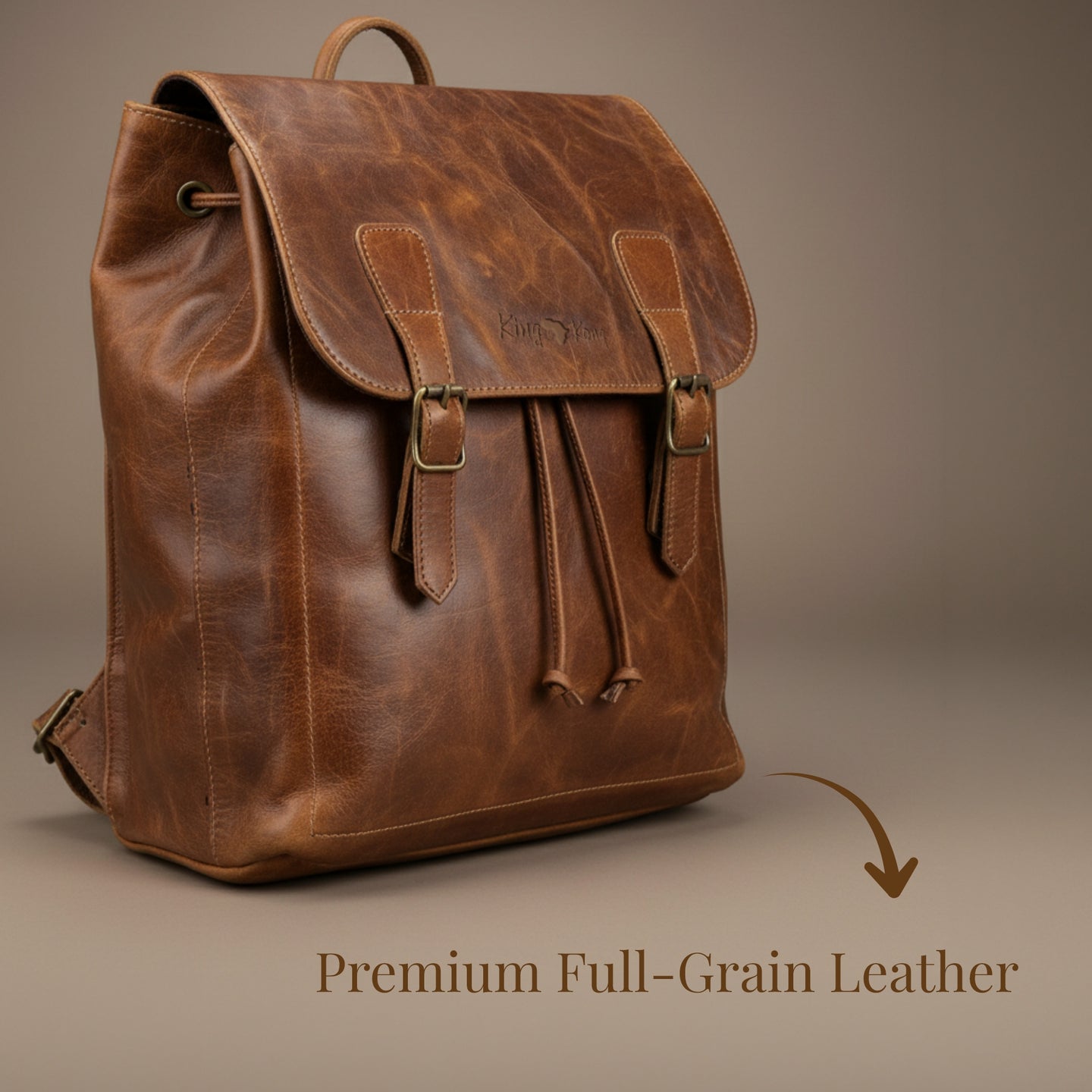 Leather 15.6 inch laptop backpack