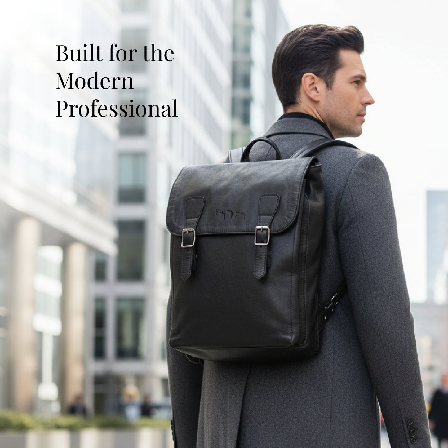 Leather 15.6 inch laptop backpack