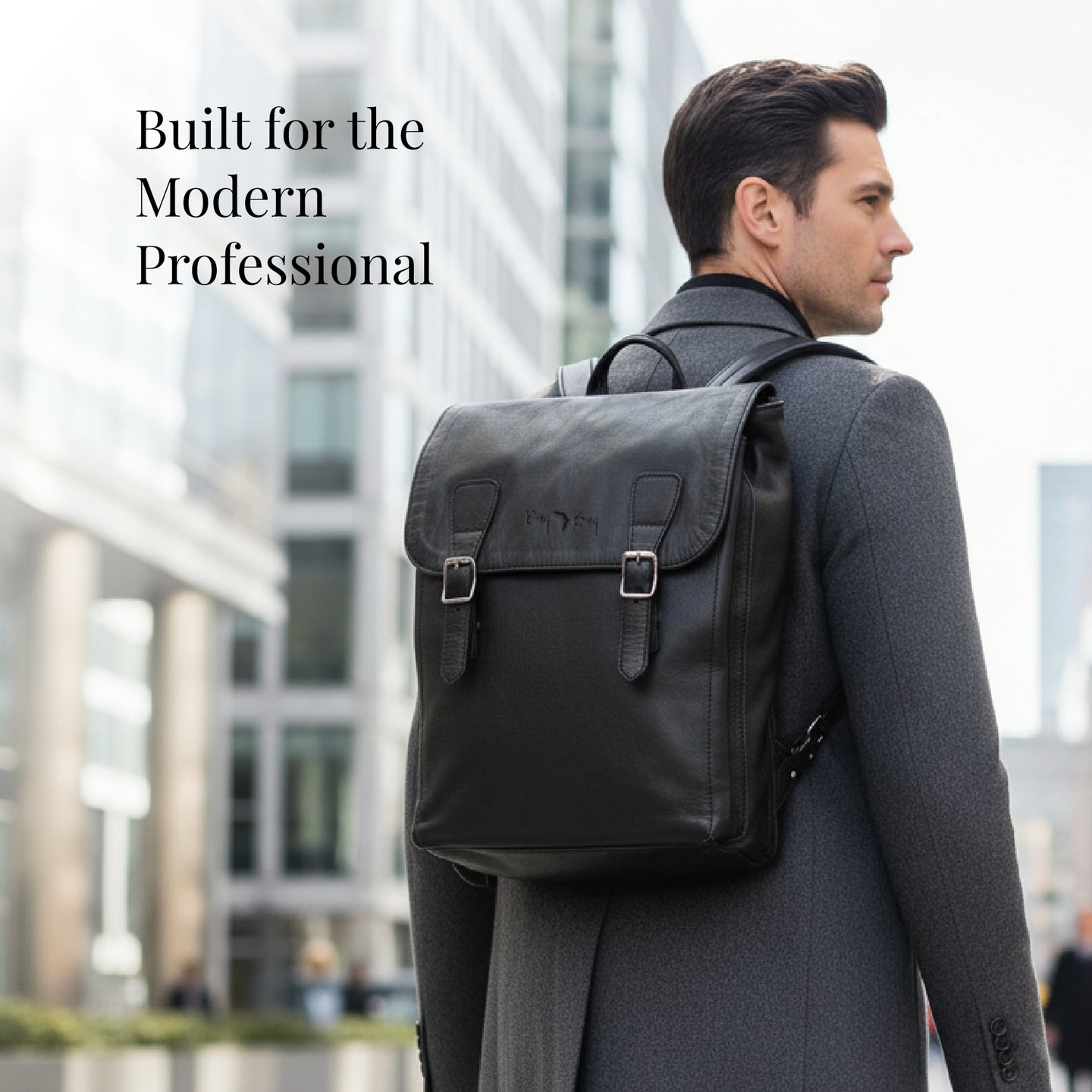 Leather 15.6 inch laptop backpack