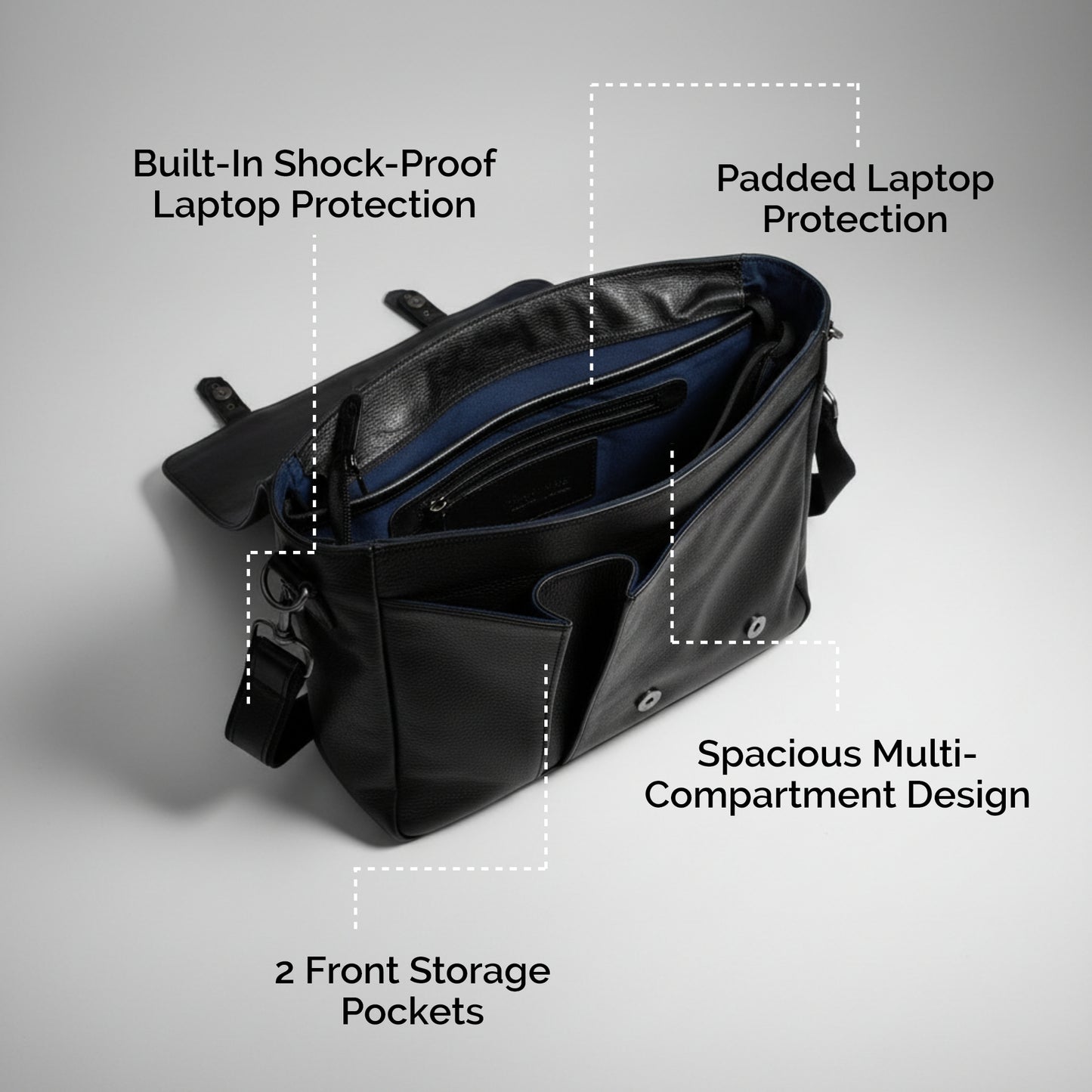 Elegant Leather 15 Inch Messenger