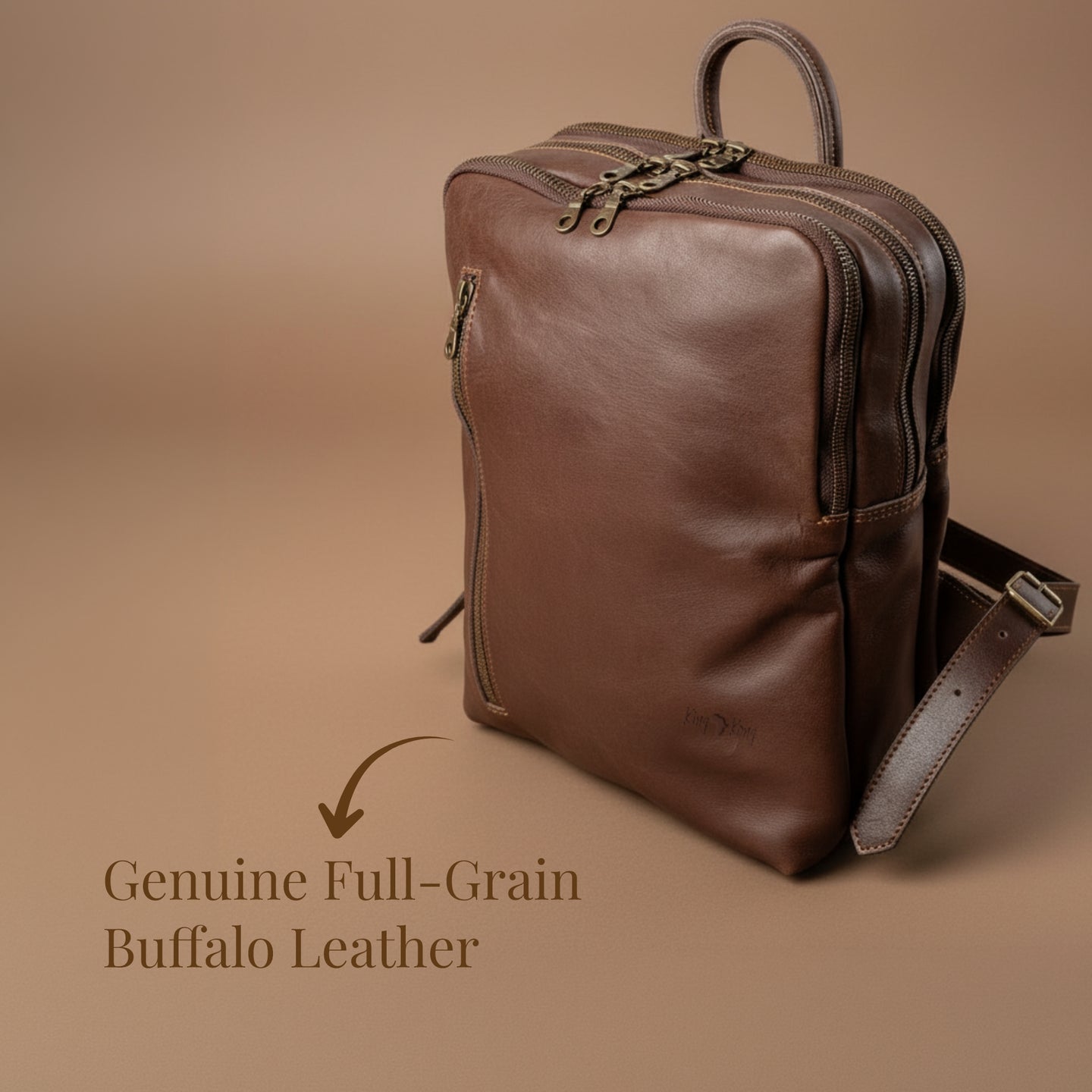 Laptop Backpack - Genuine Leather - Buffalo Leather