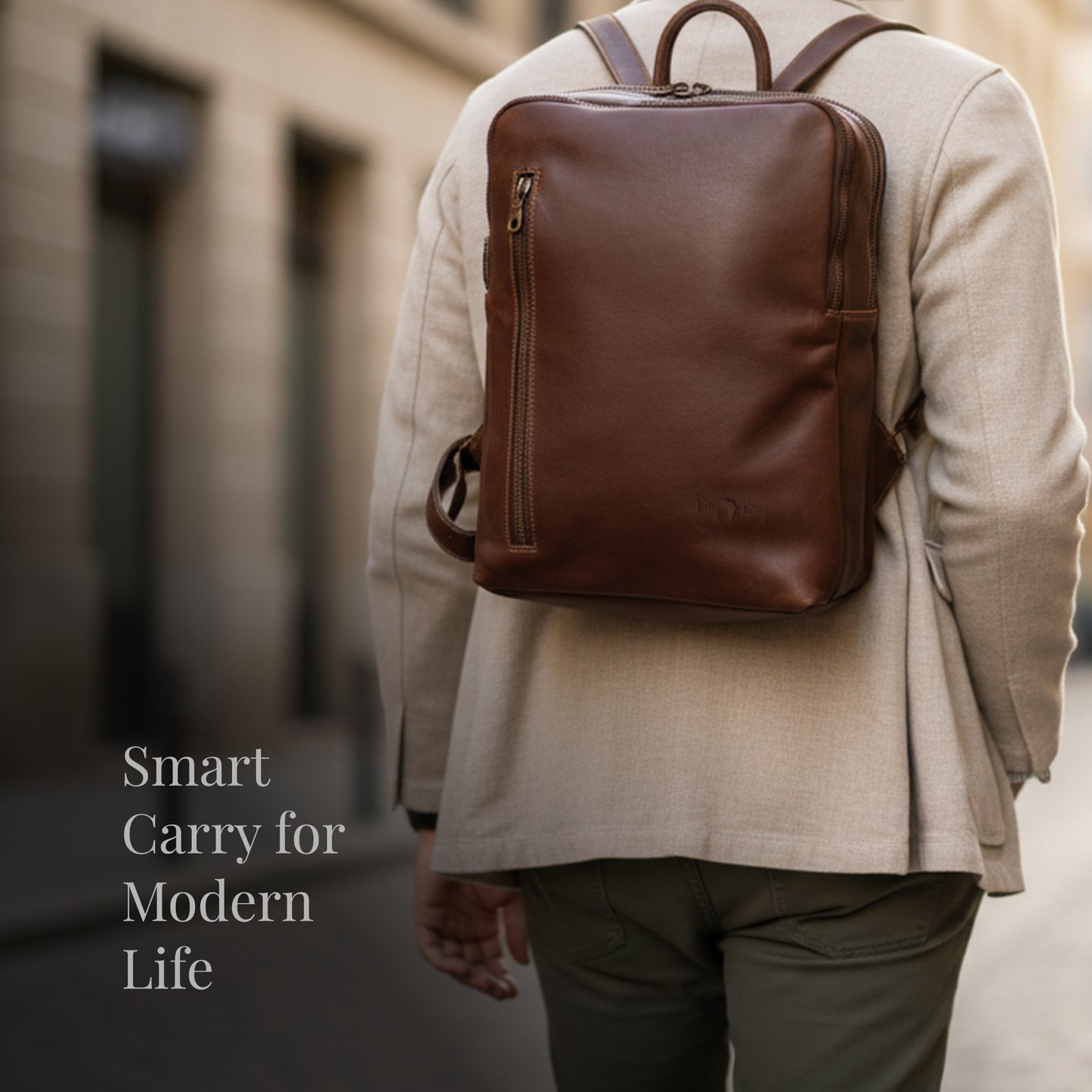 Laptop Backpack - Genuine Leather - Buffalo Leather
