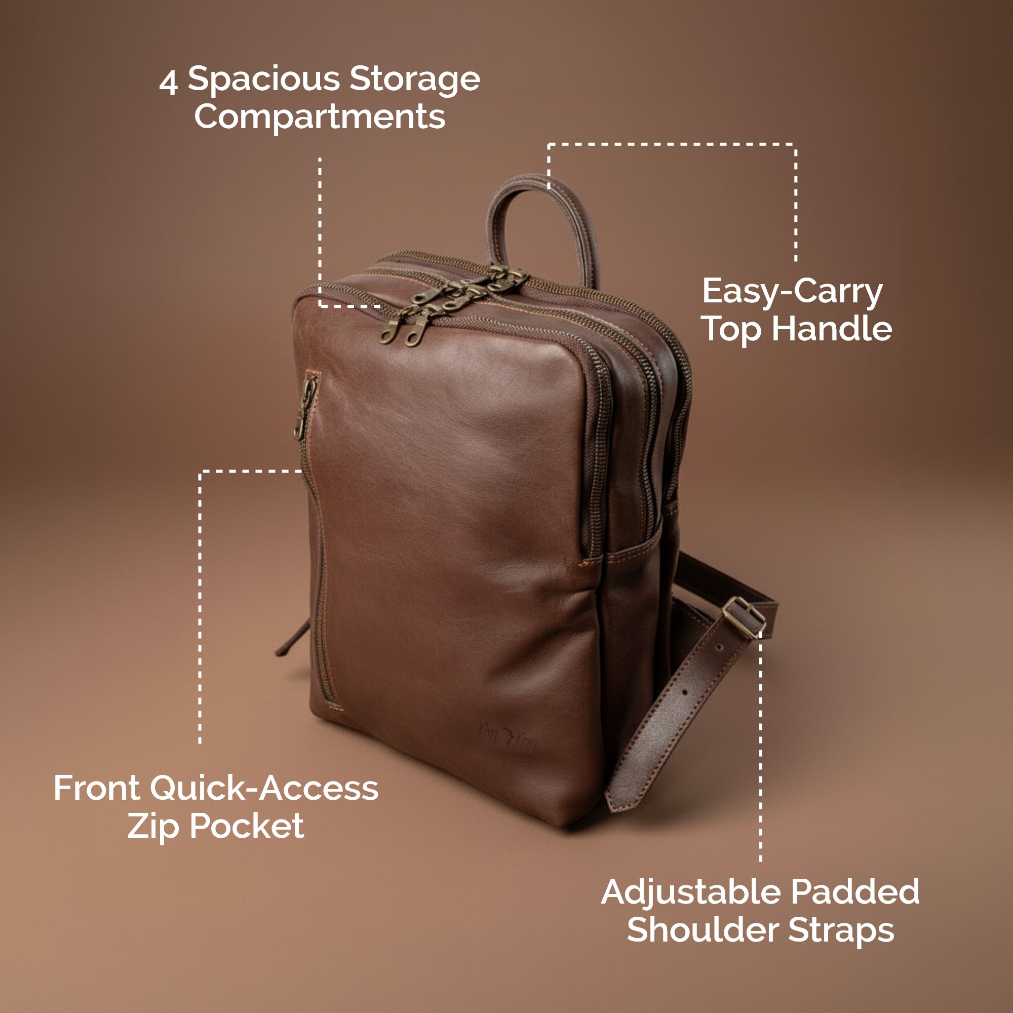 Classic Tech 14inch laptop Full Grain Buffalo Leather Backpack – King Kong Leather