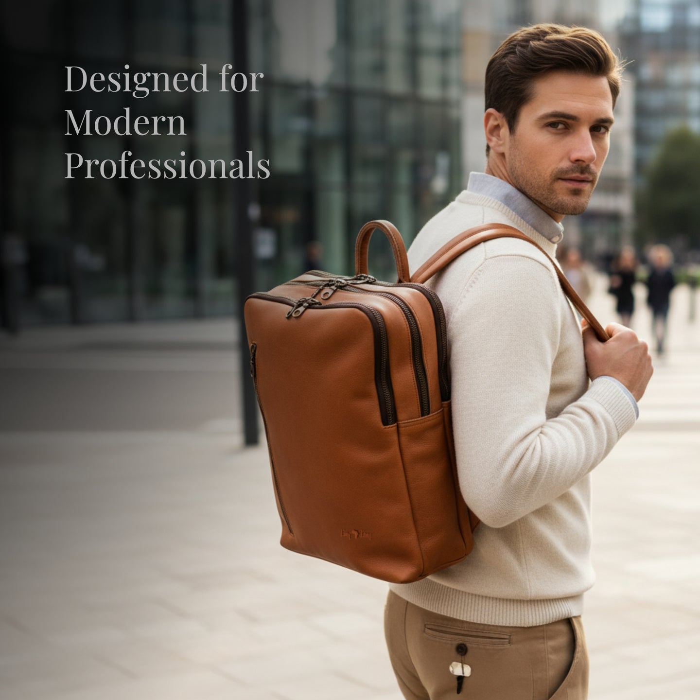 Laptop Backpack - Genuine Leather - Buffalo Leather