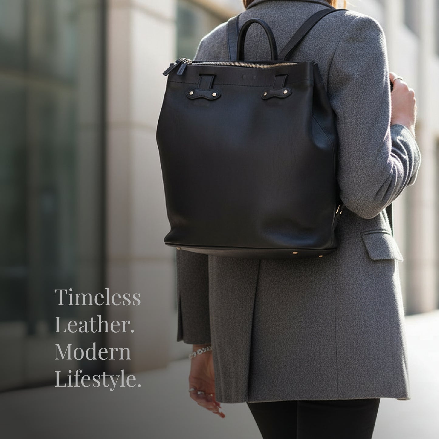 Leather 2 In 1 tote hand backpack