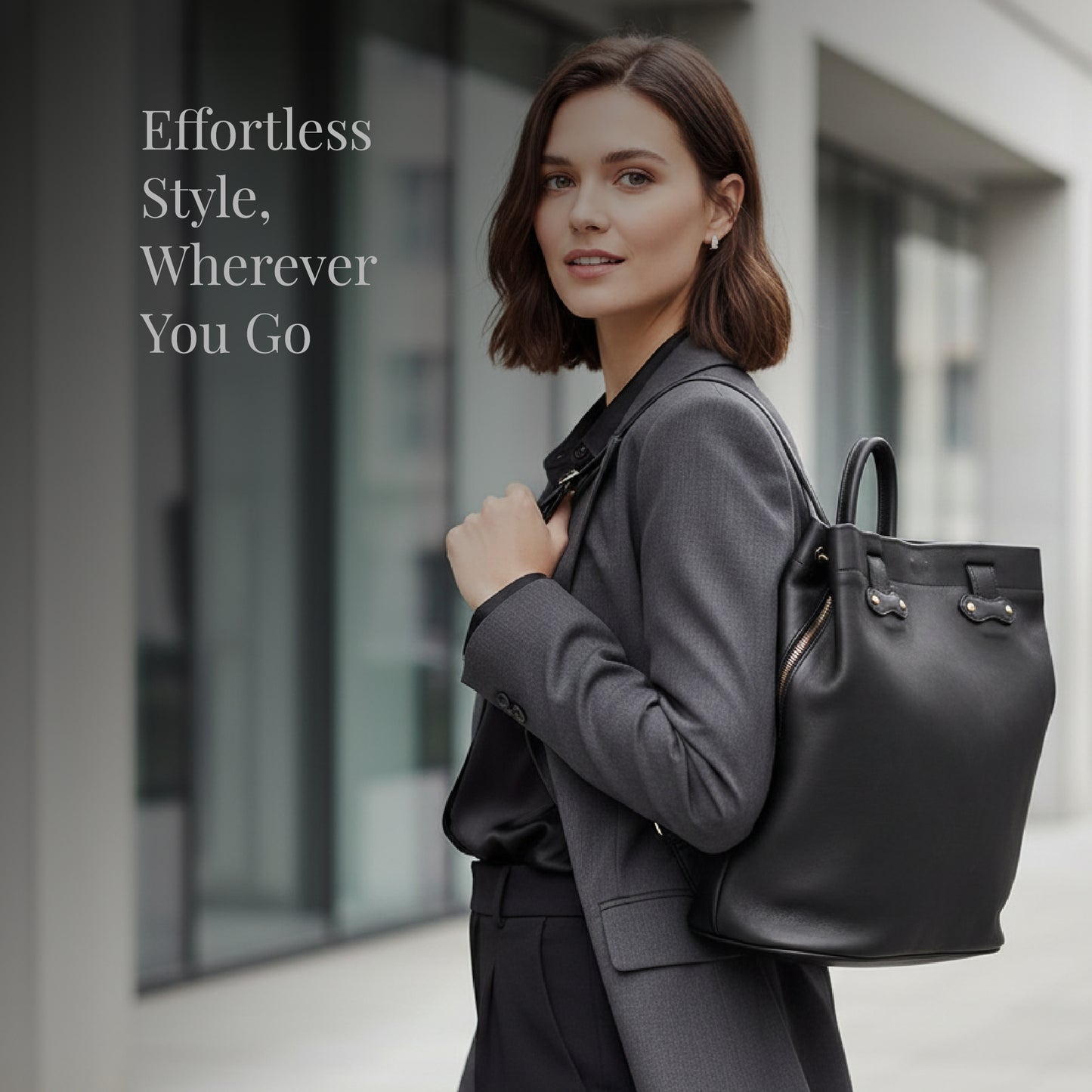 Leather 2 In 1 tote hand backpack