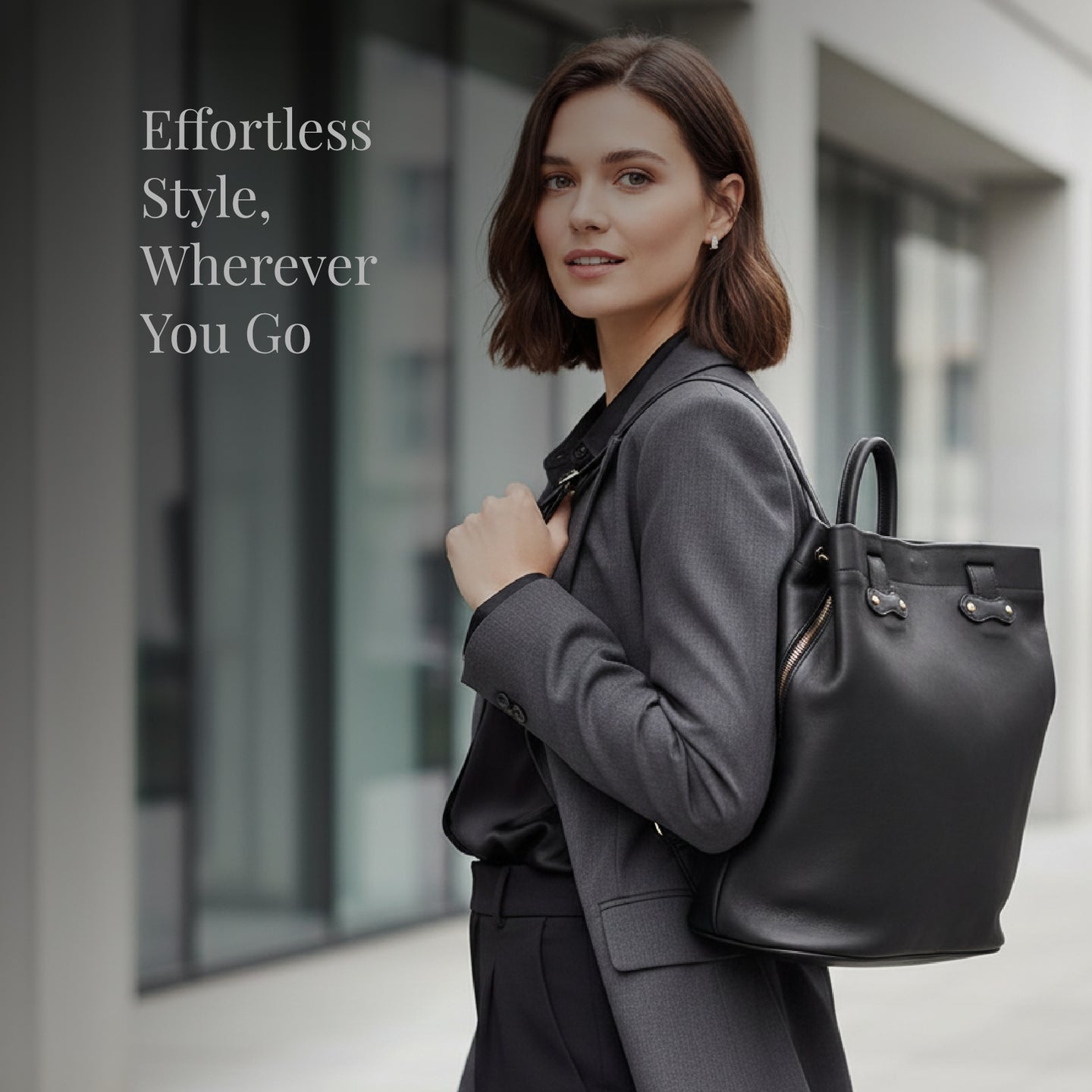 Leather 2 In 1 tote hand backpack