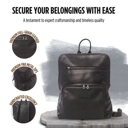 Travel Backpack - Genuine Leather- Stylish & Compact - King Kong Leather