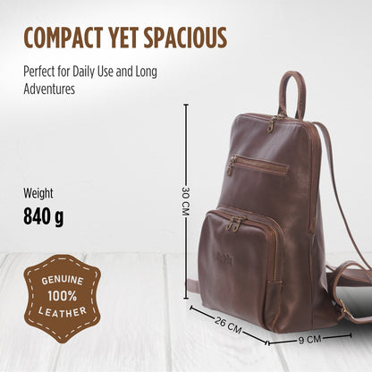 Travel Backpack - Genuine Leather- Stylish & Compact - King Kong Leather