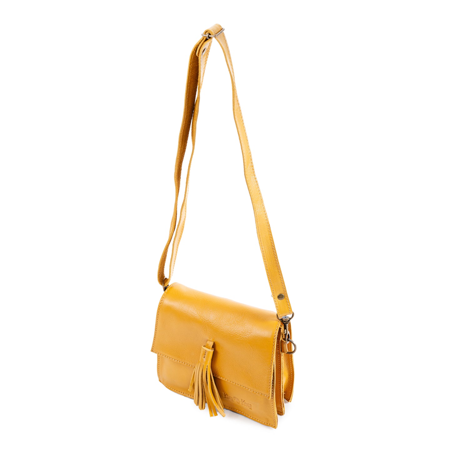 Small Tassle Buffalo Leather Sling Bag