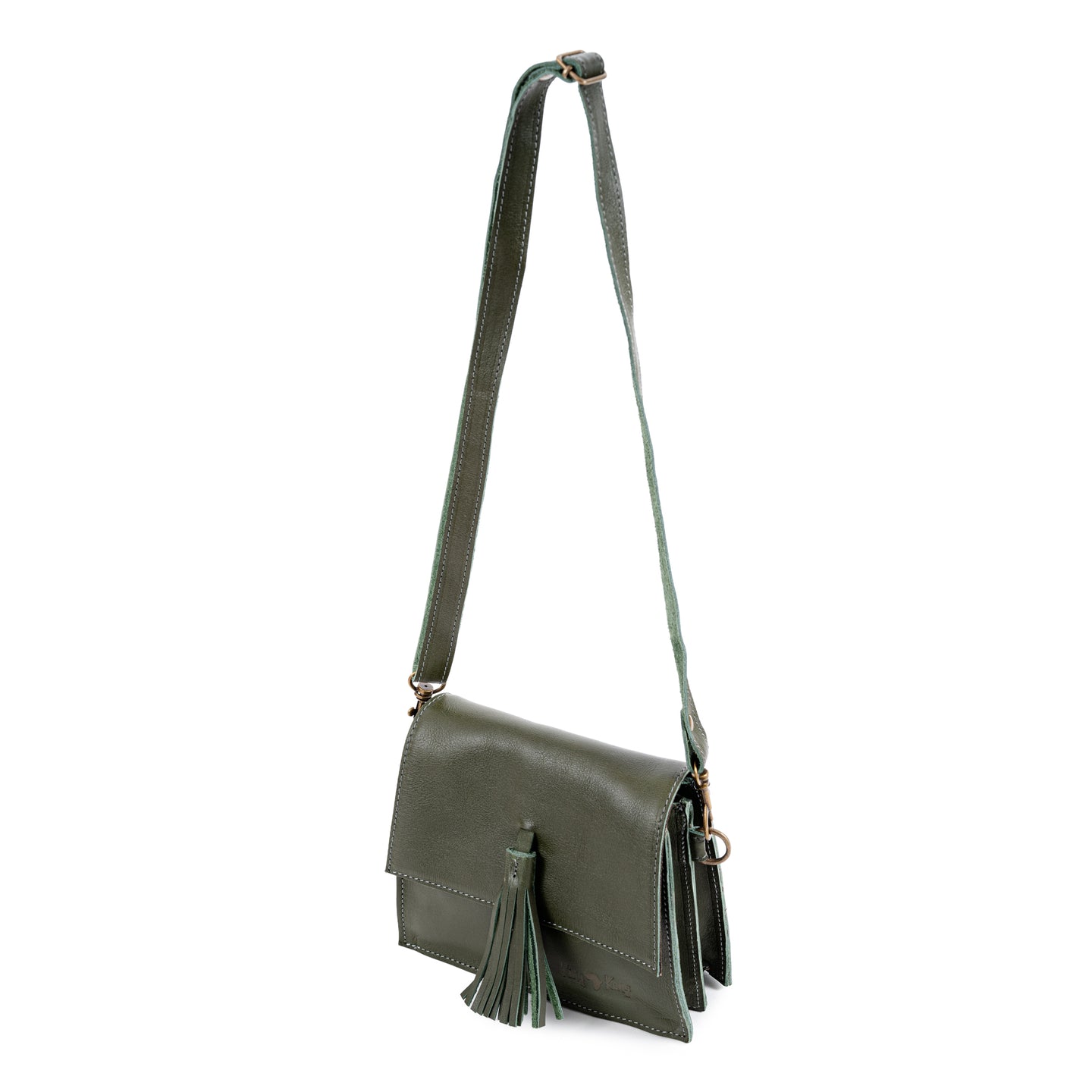 Small Tassle Buffalo Leather Sling Bag