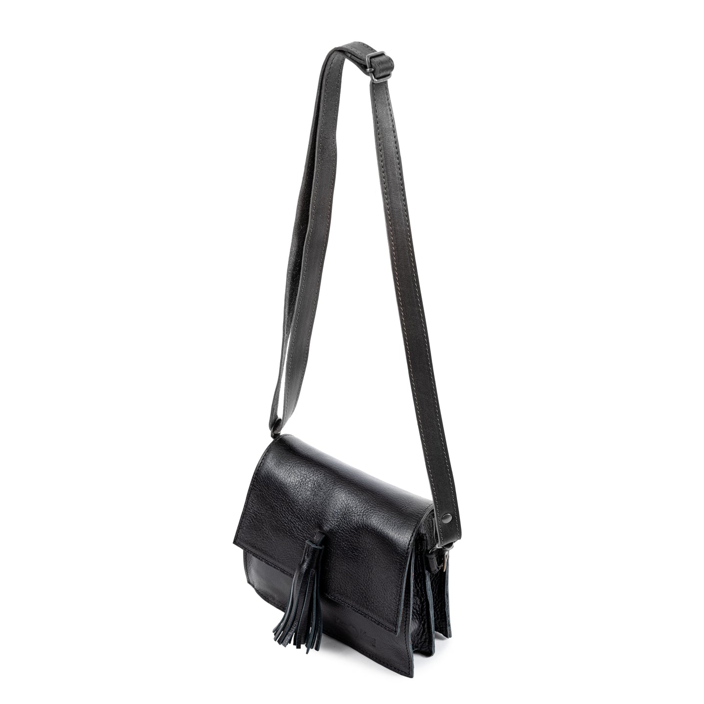 Small Tassle Buffalo Leather Sling Bag