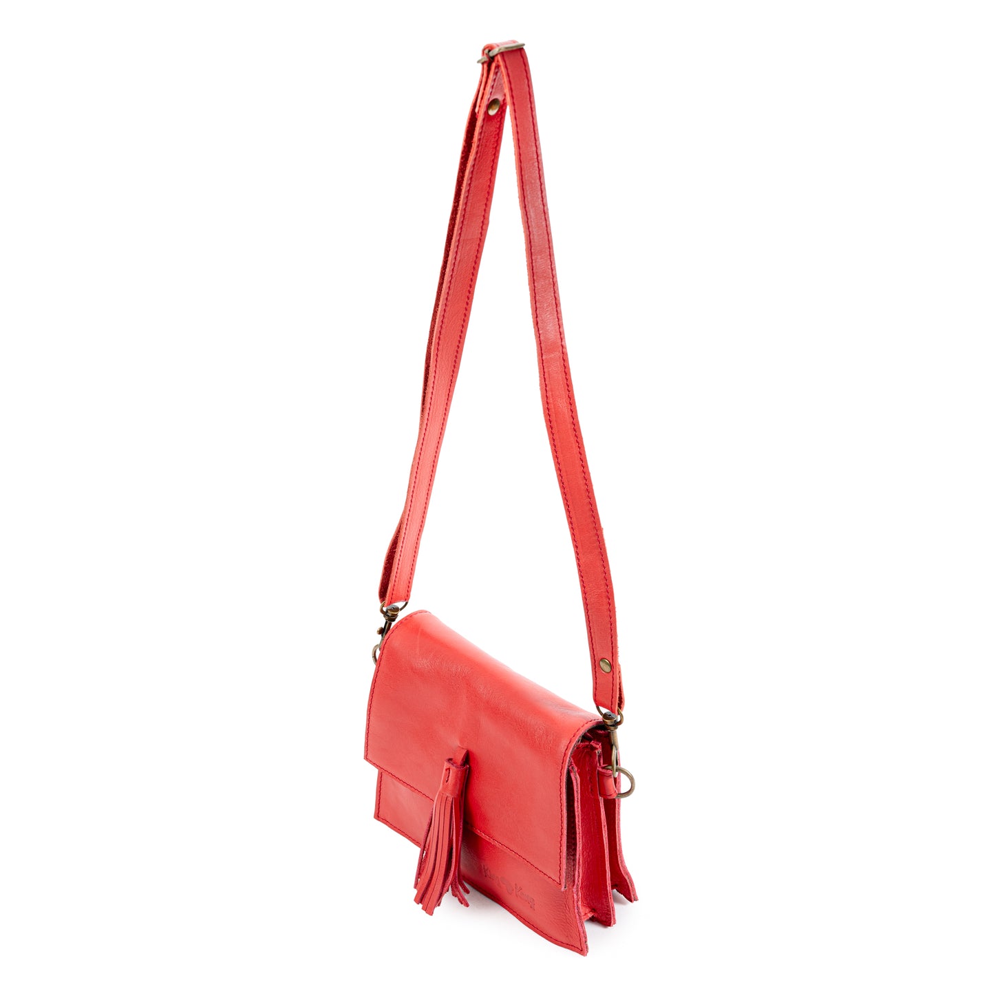 Small Tassle Buffalo Leather Sling Bag