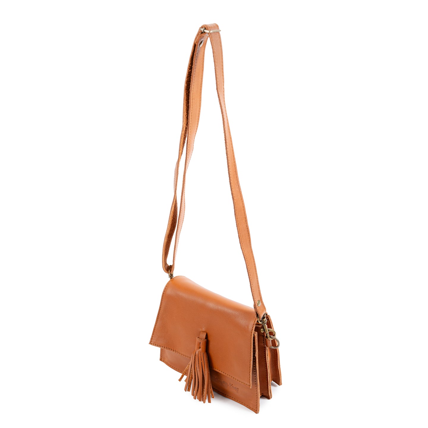 Small Tassle Buffalo Leather Sling Bag