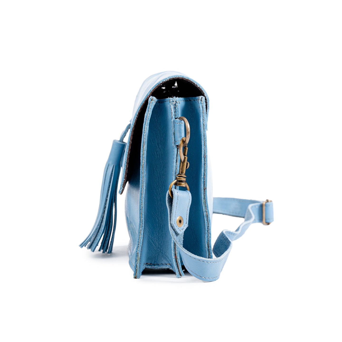 Small Tassle Buffalo Leather Sling Bag