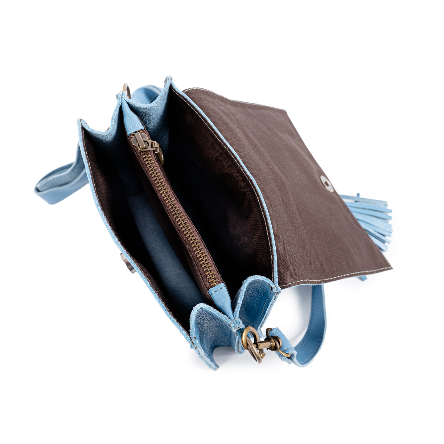 Small Tassle Buffalo Leather Sling Bag
