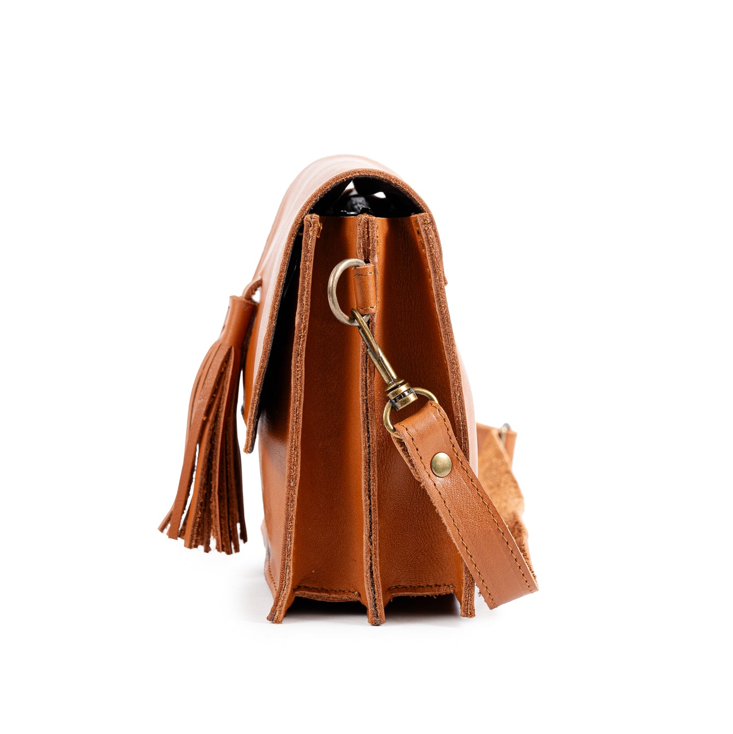 Small Tassle Buffalo Leather Sling Bag