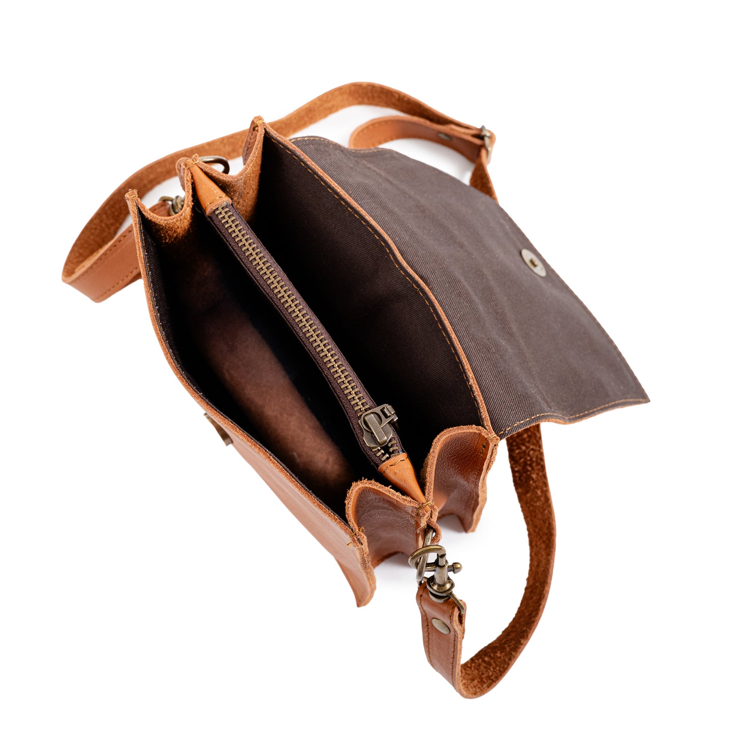 Small Tassle Buffalo Leather Sling Bag