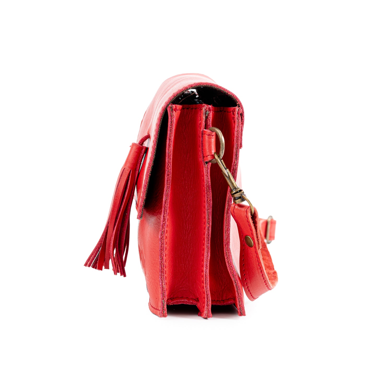 Small Tassle Buffalo Leather Sling Bag