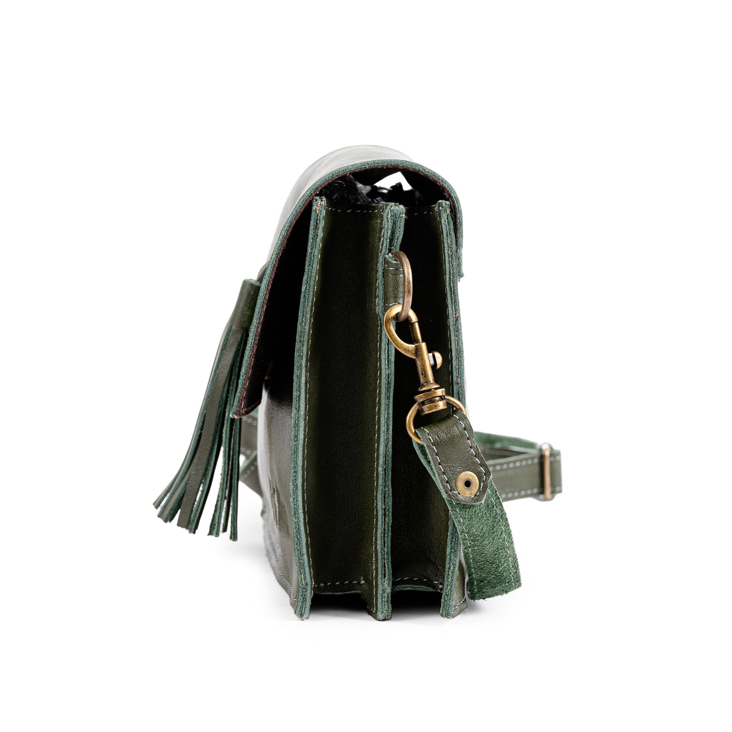 Small Tassle Buffalo Leather Sling Bag