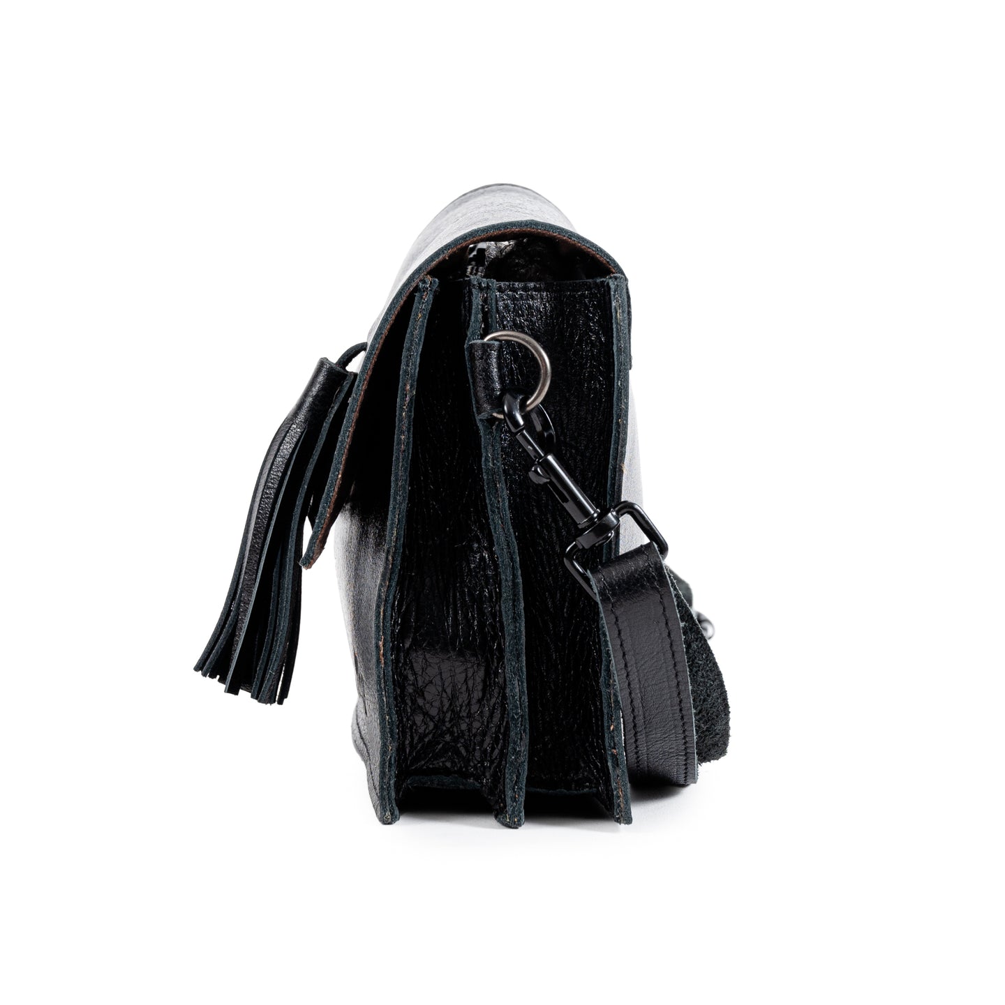Small Tassle Buffalo Leather Sling Bag