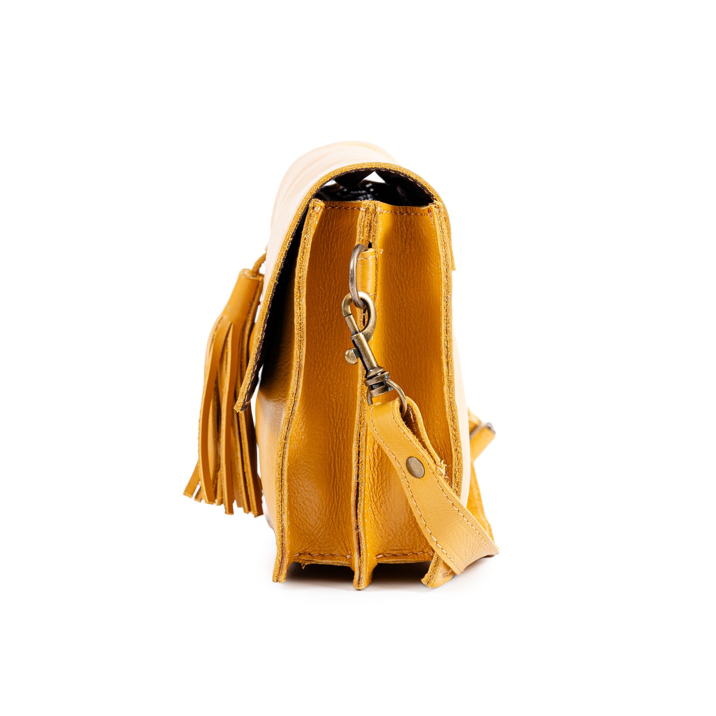 Small Tassle Buffalo Leather Sling Bag