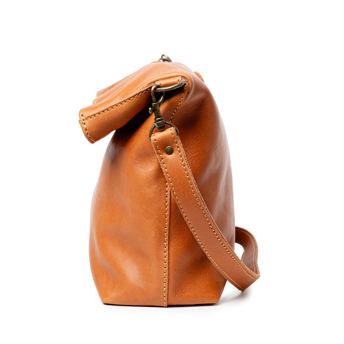 King Kong Leather Fold-over Buffalo Tote Leather Handbag