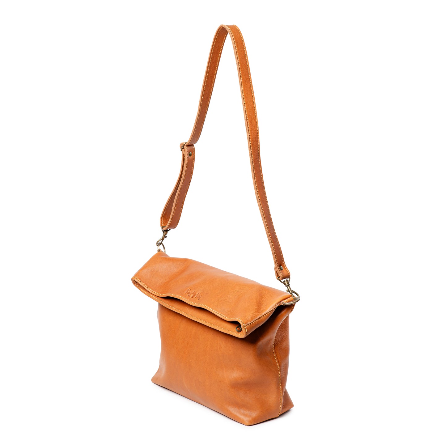 King Kong Leather Fold-over Buffalo Tote Leather Handbag