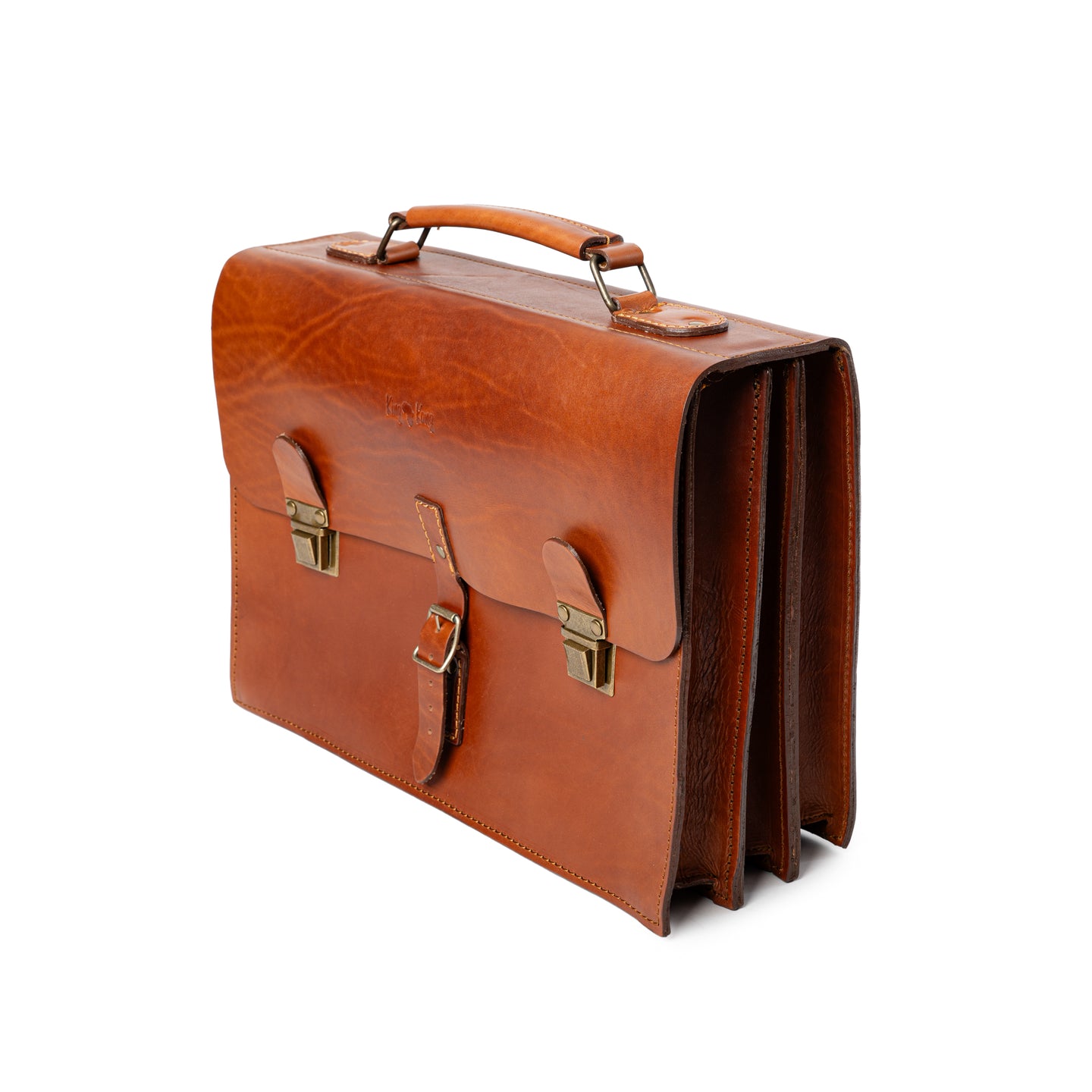 King Kong Leather Vintage 15 inch Laptop Portfolio Briefcase