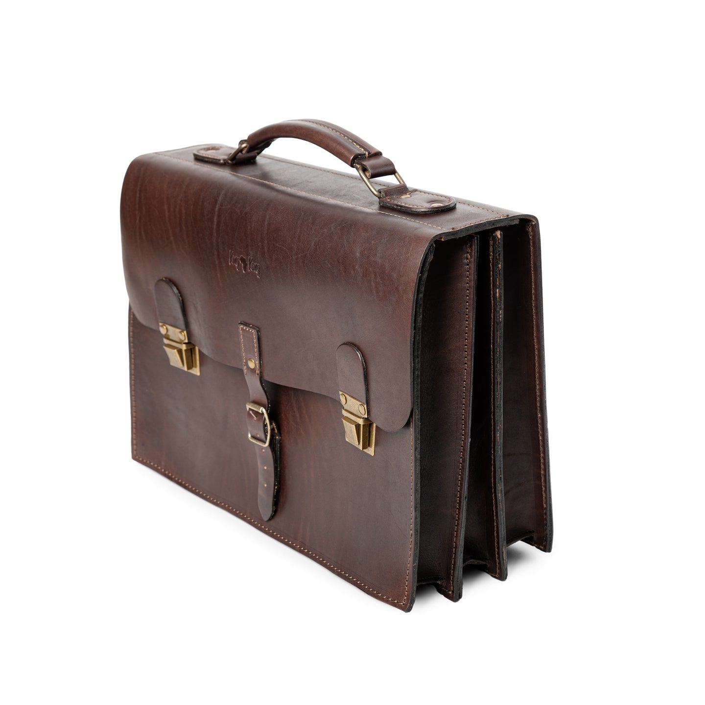 King Kong Leather Vintage 15 inch Laptop Portfolio Briefcase