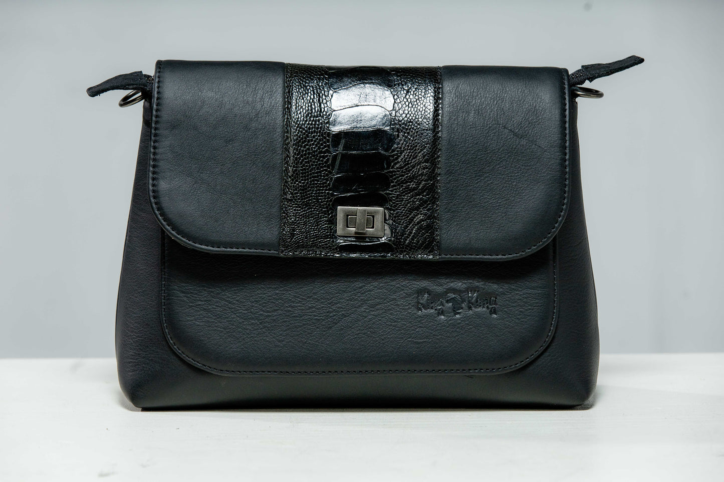Nandipa Travel Ostrich & Cowhide Leather Bag
