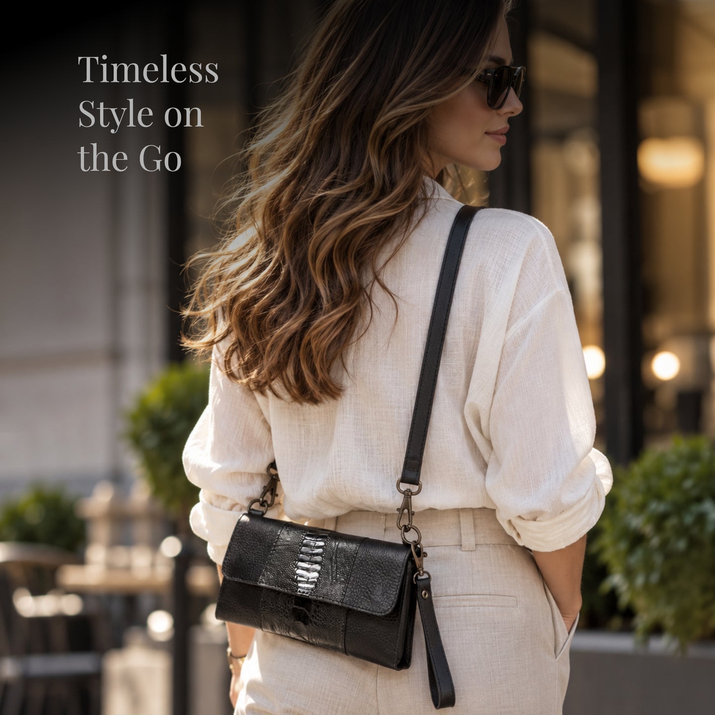 Ostrich & Cowhide ladies  Leather Clutch Cellphone  Bag