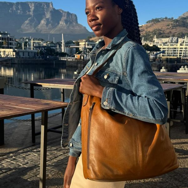 Tote Bag - Large Vintage Leather Shopper - Stylish & Durable - KKL