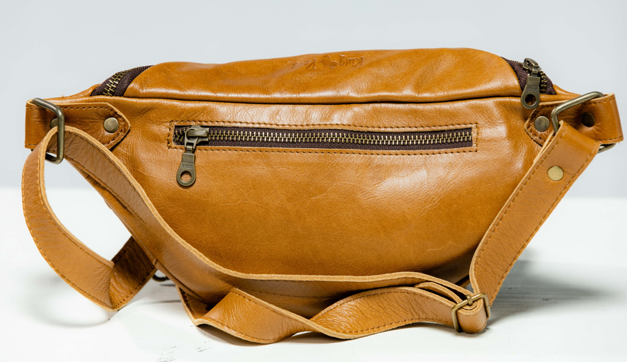 Omega Ostrich & hide Leather Waist & Chest Bag