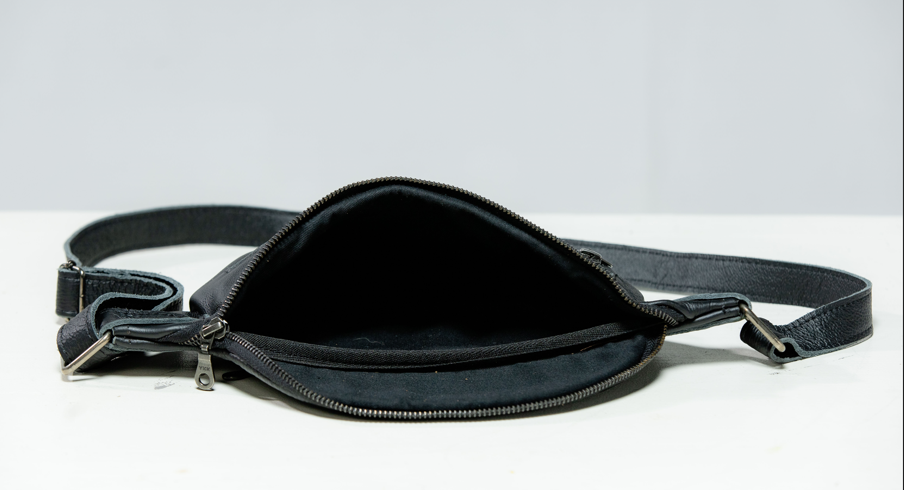 Omega Ostrich & hide Leather Waist & Chest Bag