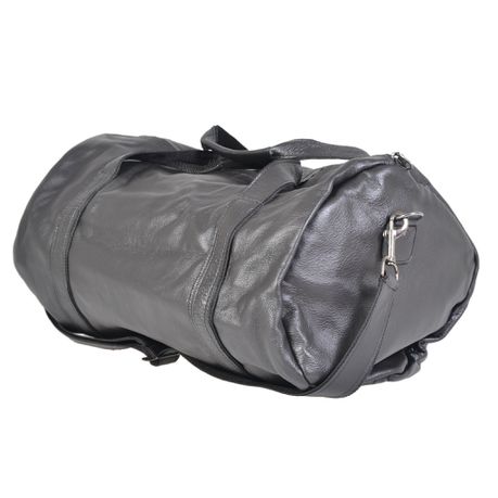 Round Sports Duffel Leather Bag