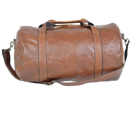 Round Sports Duffel Leather Bag