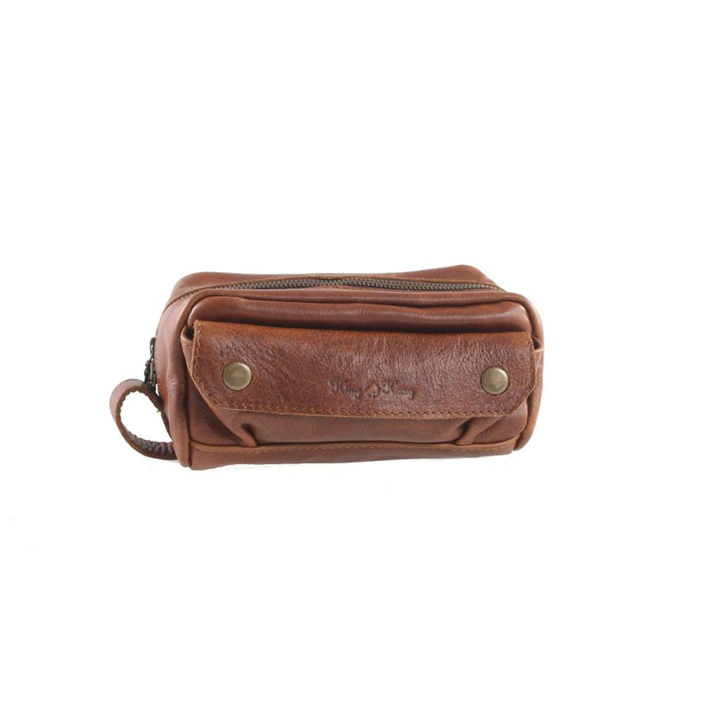 Leather Toiletry and Cosmetics Bag