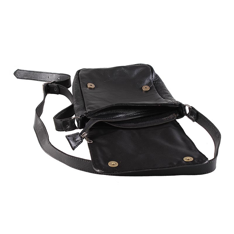 8-inch messenger sling leather bag - kingkong-leather